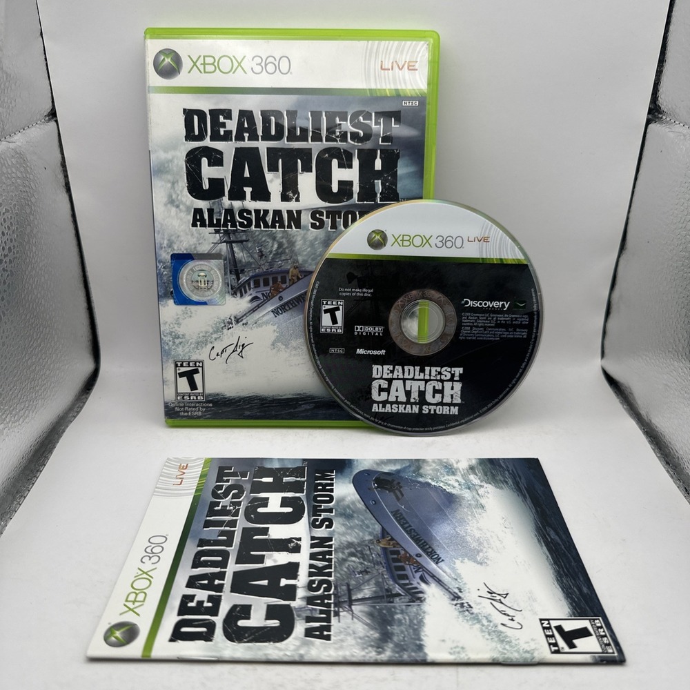 Deadliest Catch Alaskan Storm Xbox 360 2008 Complete CIB w Manual Discovery